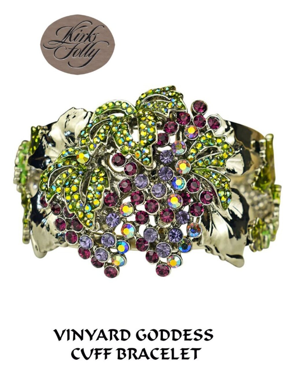 KIRKS FOLLY 𝑽𝒊𝒏𝒆𝒚𝒂𝒓𝒅 𝑮𝒐𝒅𝒅𝒆𝒔𝒔 Cuff Bracelet Silvertone